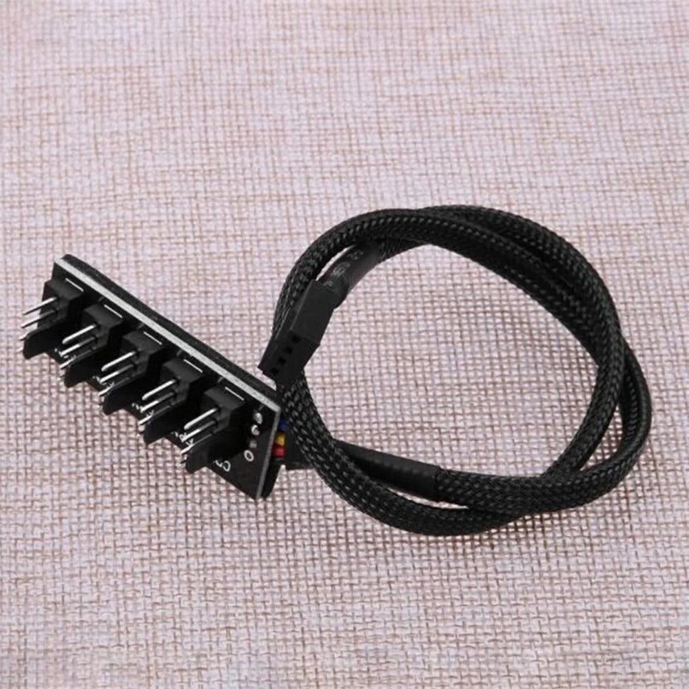 Desktop Computer CPU Chassis Fan 4-Pin PWM 1 to 5 Hub Adapter 3-Pin/4-Pin Cooling Fan Connector - 5