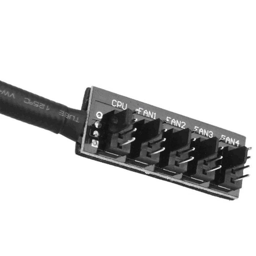 Desktop Computer CPU Chassis Fan 4-Pin PWM 1 to 5 Hub Adapter 3-Pin/4-Pin Cooling Fan Connector - 6