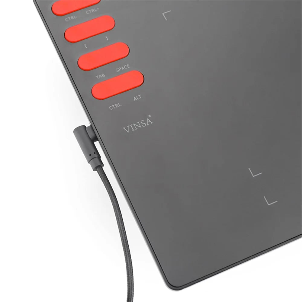 VINSA T505 for Mobile Phone/Computer/Laptop Electronic Digital Tablet Hand Drawing Board + Charging Free Pressure Sensitive Pen Refills OTG Adapter with Cable Kit - 5