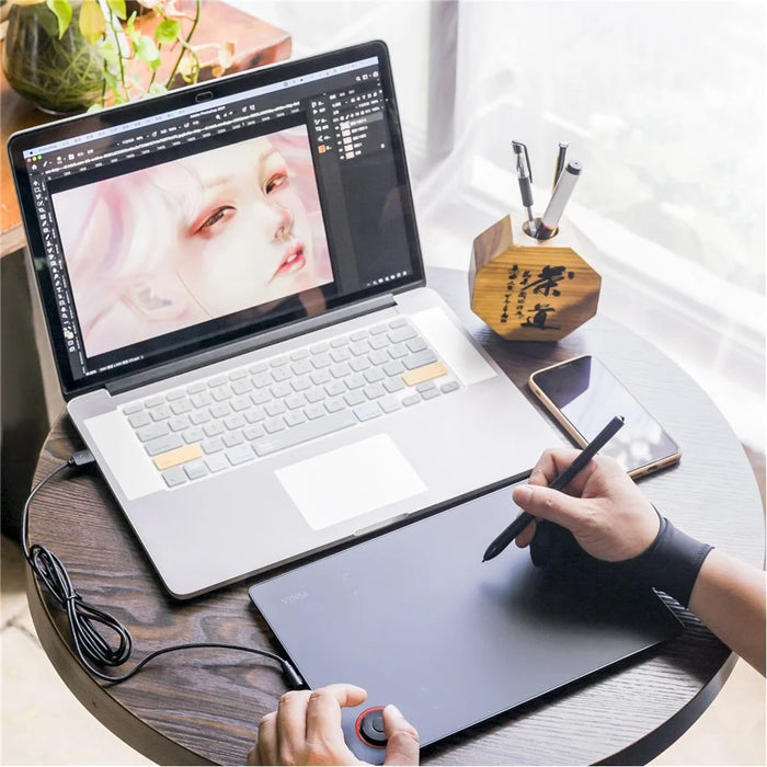 VINSA T608 Digital Drawing Plate Hand Drawing Board Graphics Tablet with 8192 Levels Pressure Sensitive Pen OTG Adapter and Cable - 5