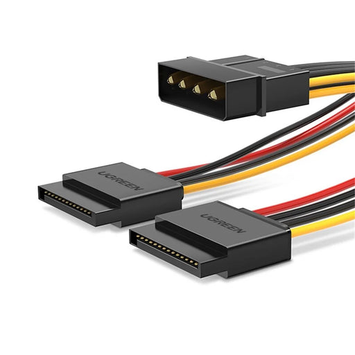 UGREEN 50398 0.2m SATA 4Pin to Dual 15Pin Power Cable Desktop Host Chassis Computer Connection Solid-state Mechanical Hard Drive Wire - 1