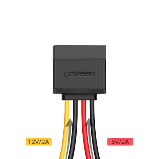 UGREEN 50398 0.2m SATA 4Pin to Dual 15Pin Power Cable Desktop Host Chassis Computer Connection Solid-state Mechanical Hard Drive Wire - 2