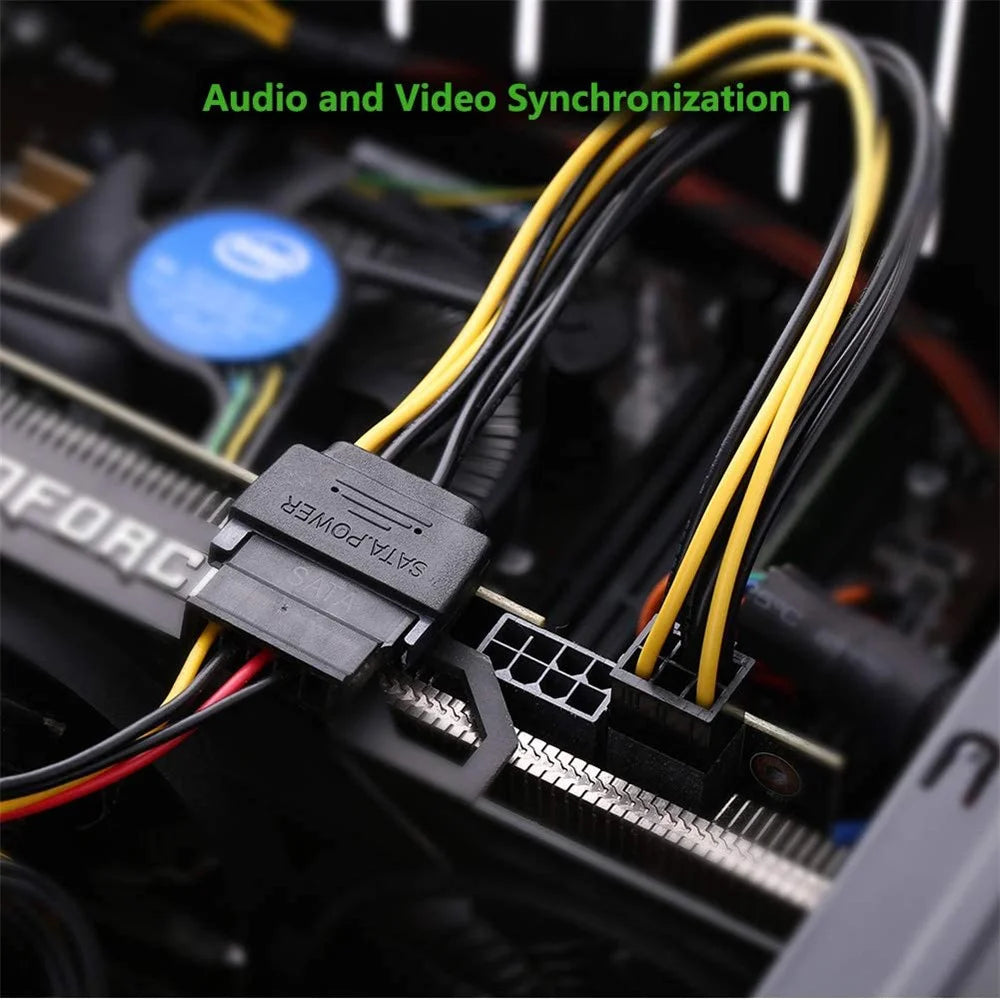 UGREEN 50943 0.2m SATA Power Cable SATA 15-pin to 6-pin PCI Express Graphics Card Power Cable Supports ATI/Nvidia Graphics Cards - 4