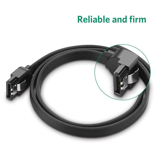 UGREEN 30797 0.5m SATA III Cable Straight to 90-Degree Right Angle 6Gbps SATA 3.0 Cord with Locking Latch for HDD/SSD/CD and DVD Drives - 2