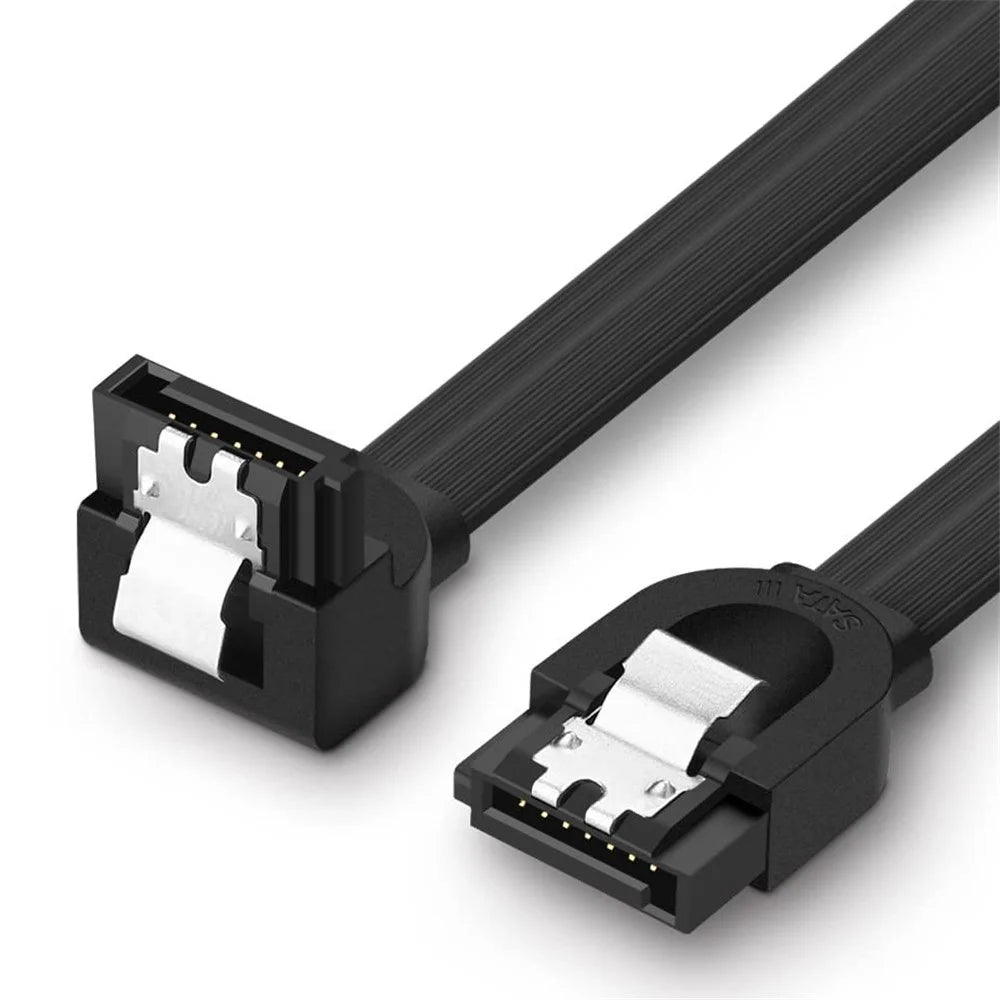 UGREEN 70418 0.25m SATA III Cable 90-Degree Plug Tangle-free 6Gbps Data Wire Cord SATA 3.0 with Locking Latch for HDD/SSD/CD/DVD Drives - 1