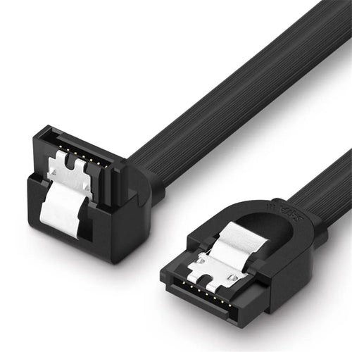 UGREEN 70418 0.25m SATA III Cable 90-Degree Plug Tangle-free 6Gbps Data Wire Cord SATA 3.0 with Locking Latch for HDD/SSD/CD/DVD Drives - 1