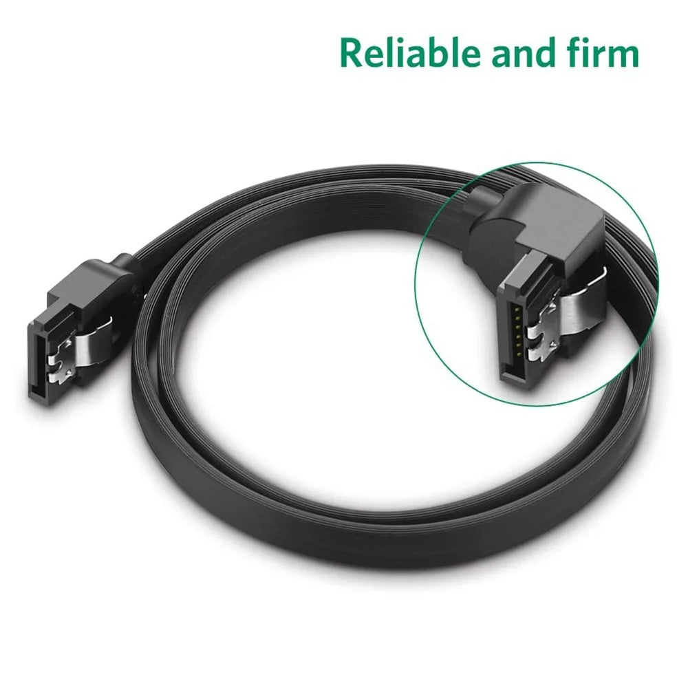 UGREEN 70418 0.25m SATA III Cable 90-Degree Plug Tangle-free 6Gbps Data Wire Cord SATA 3.0 with Locking Latch for HDD/SSD/CD/DVD Drives - 2