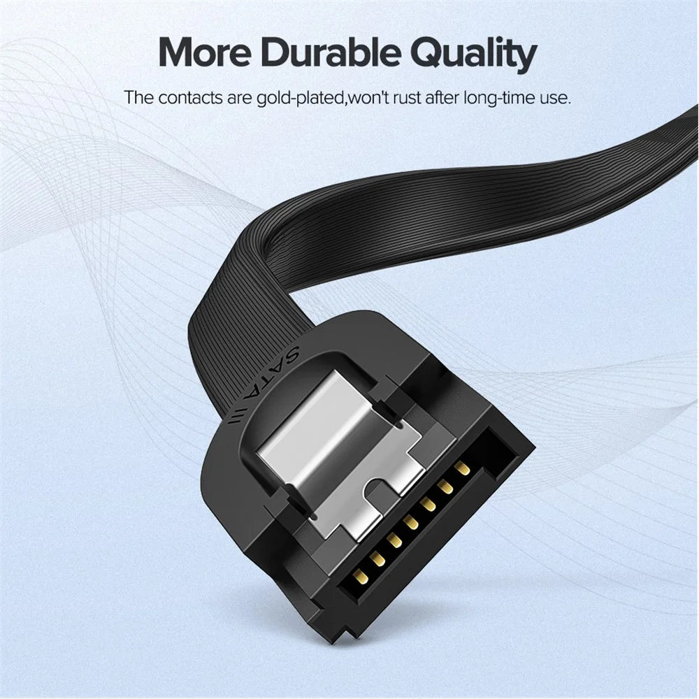 UGREEN 30796 0.5m SATA III Cable High Speed 6Gbps Straight HDD SSD CD SATA 3.0 Cord with Locking Latch - 3