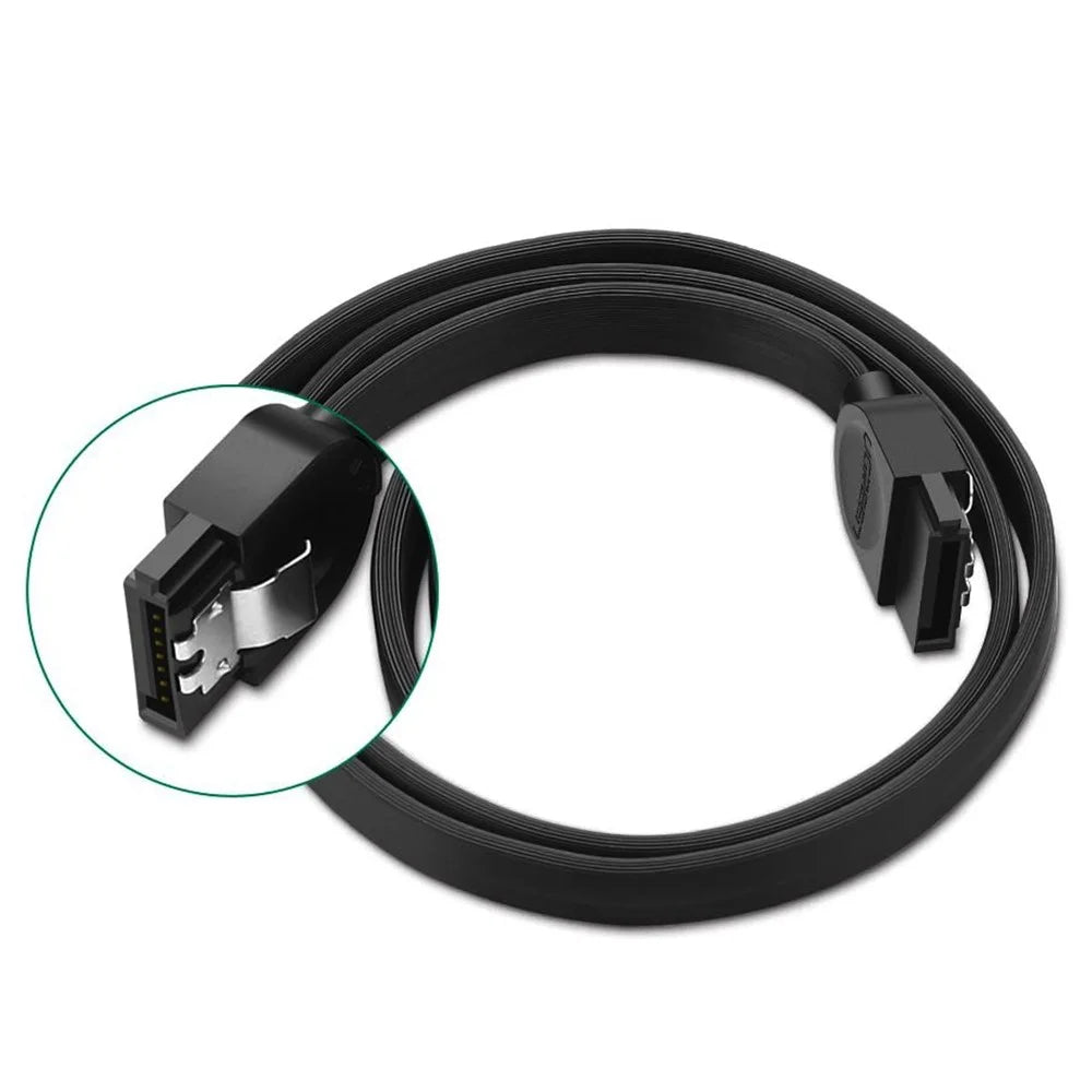 UGREEN 70417 0.25m SATA III Cable 6Gbps Straight Data Cable SATA 3.0 with Locking Latch for HDD/SSD/CD and DVD Drives - 2