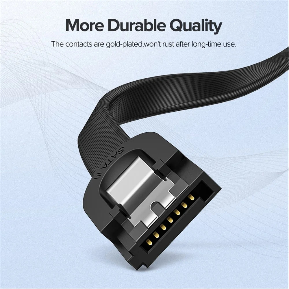 UGREEN 70417 0.25m SATA III Cable 6Gbps Straight Data Cable SATA 3.0 with Locking Latch for HDD/SSD/CD and DVD Drives - 3