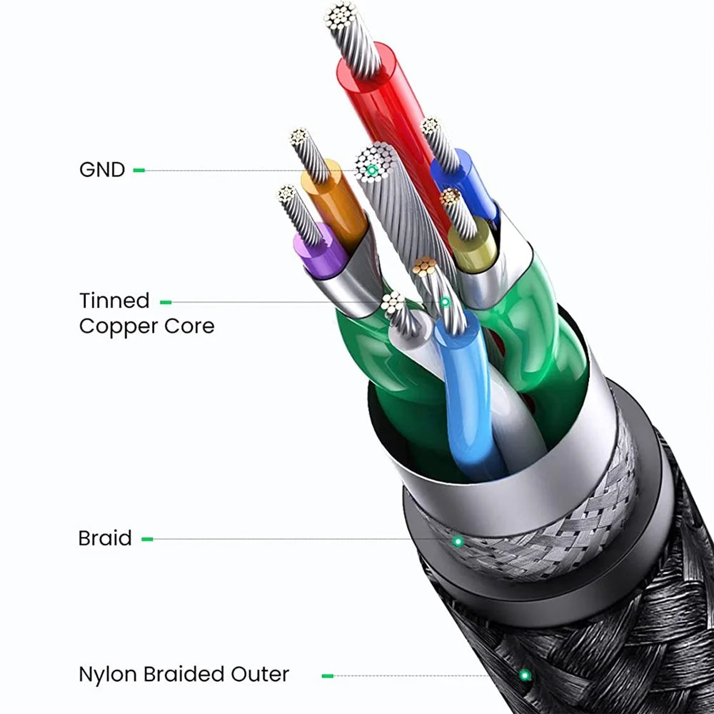 UGREEN 80790 USB 3.0 A to A Cable 1m USB 3.0 to USB 3.0 Cable Male to Male Cable Nylon Braided Cord Compatible for Hard Drive Enclosures DVD Player Laptop - 5