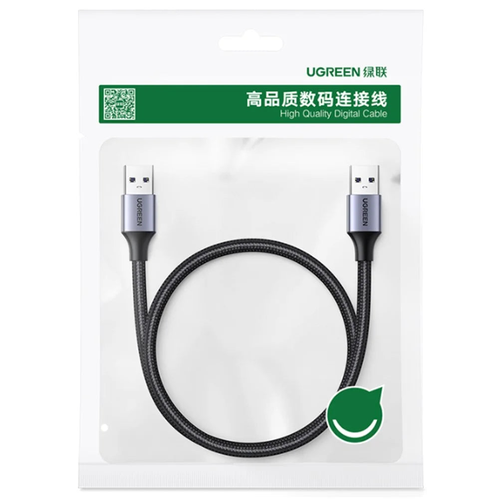 UGREEN 80790 USB 3.0 A to A Cable 1m USB 3.0 to USB 3.0 Cable Male to Male Cable Nylon Braided Cord Compatible for Hard Drive Enclosures DVD Player Laptop - 6