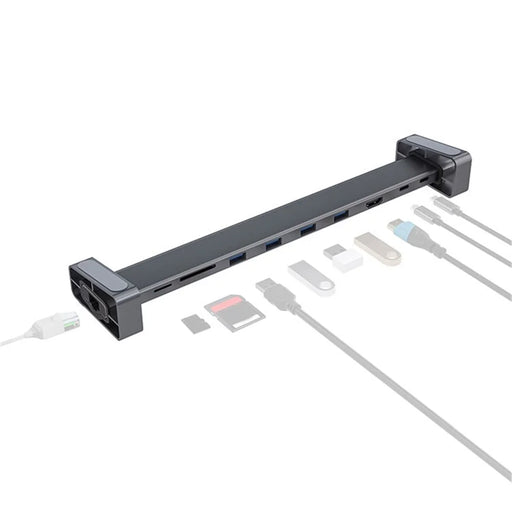 ACASIS CM038 9 in 1 Type-C Hub to 3.0 USB Memory/TF Card Reader Multi-Port Docking Station HD-Compatible Dual 4K RJ45 USB HUB for MacBook USB Splitter Hub Power Adapter - 1