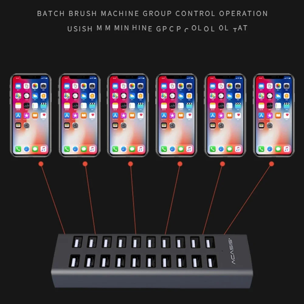 ACASIS H037 USB2.0 Hub Multi-Function Extended 20-Port Hub Adapter with Power Supply Port - US Plug - 7