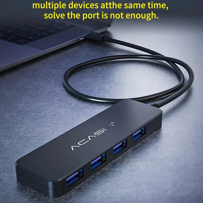 ACASIS AC3-L412 1.2m USB-C Hub Multi-Port 1 to 4 Type-C Splitter Converter Type-C to 4 USB3.0 Adapter Cable for Tablets Laptops - 3
