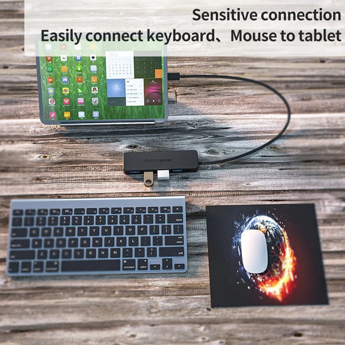ACASIS AC2-L42 0.2m Type-C to 4 USB2.0 Hub Adapter Multi-Port USB-C Hub Portable Type-C Splitter Converter 480Mbps Data Transfer - 5
