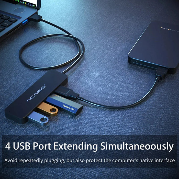 ACASIS AB3-L42 0.2m Cable 4 Ports USB3.0 Splitter Computer Laptop 5Gbps High Speed Transmission USB Hub - 4