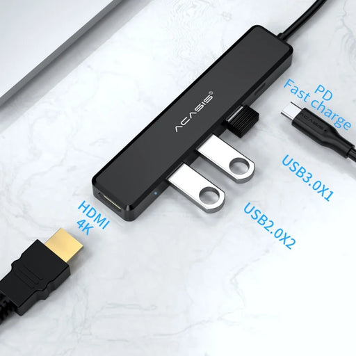 ACASIS CM069 6 in 1 Type C to USB 2.0 HD Hub Dock  USB-C Type A 3.0 Splitter TF / SD Card Reader Support PD 60W Charging - 2