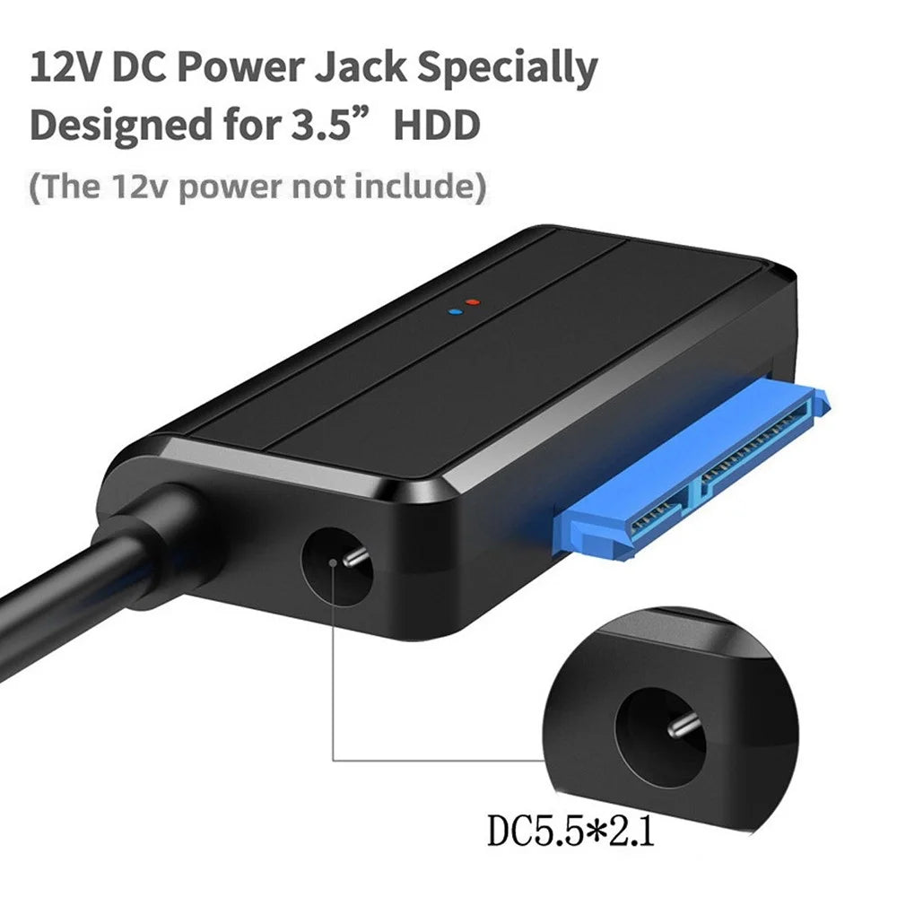 U3-027-RI 0.3m USB 3.0 to Angled SATA 22 Pin Adapter Cable for 2.5" 3.5" Hard Disk Drive SSD for Desktop Laptop (No Power Supply) - 3