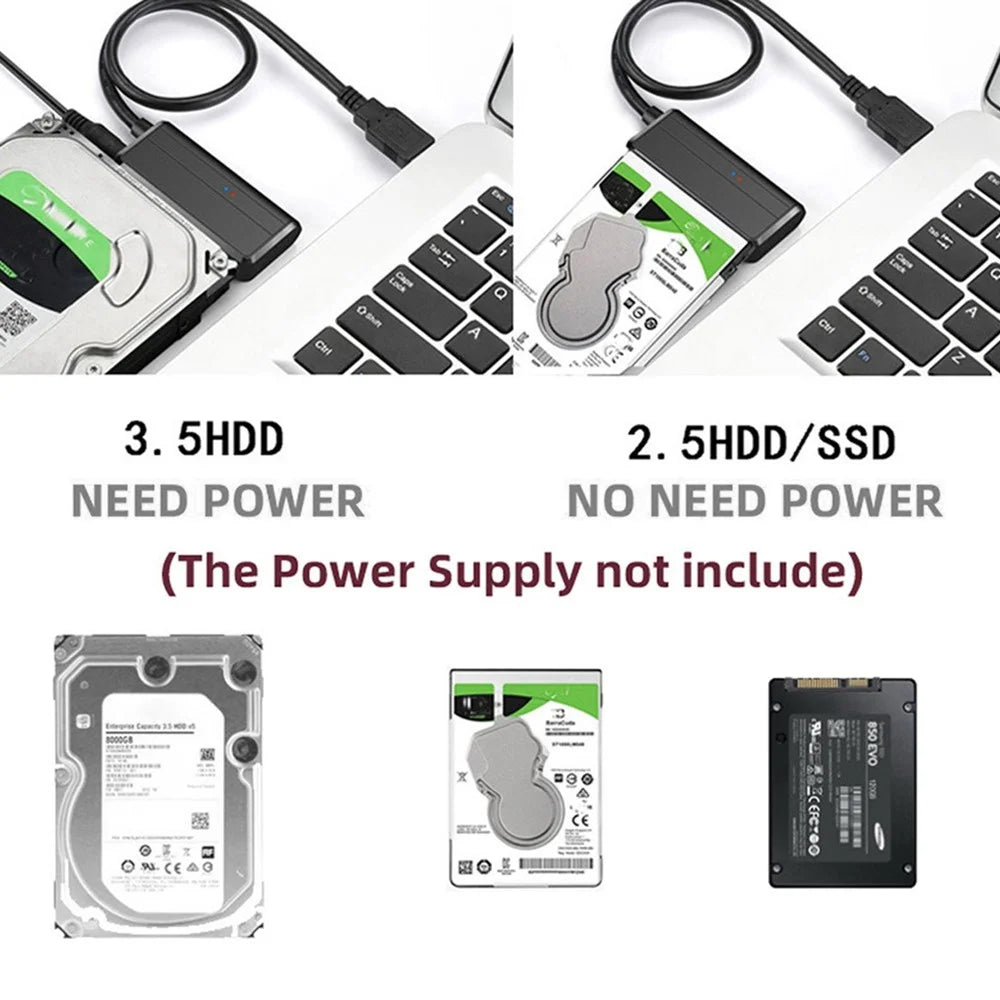 U3-027-RI 0.3m USB 3.0 to Angled SATA 22 Pin Adapter Cable for 2.5" 3.5" Hard Disk Drive SSD for Desktop Laptop (No Power Supply) - 6