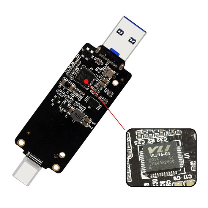 U3-039 USB3.0+USB-C to CFast 2.0 Card Adapter PCBA CFast Card Reader for Desktop Laptop Data Transfer Converter Support 10Gbps High Speed - 3