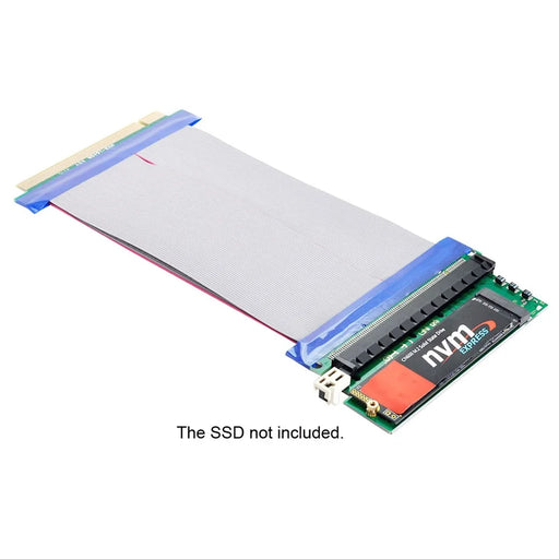 EP-075+SA-001 NGFF M-key NVME AHCI SSD to PCI-E 3.0 X16 Vertical Adapter with PCI-E 16X Extension Cable - 2