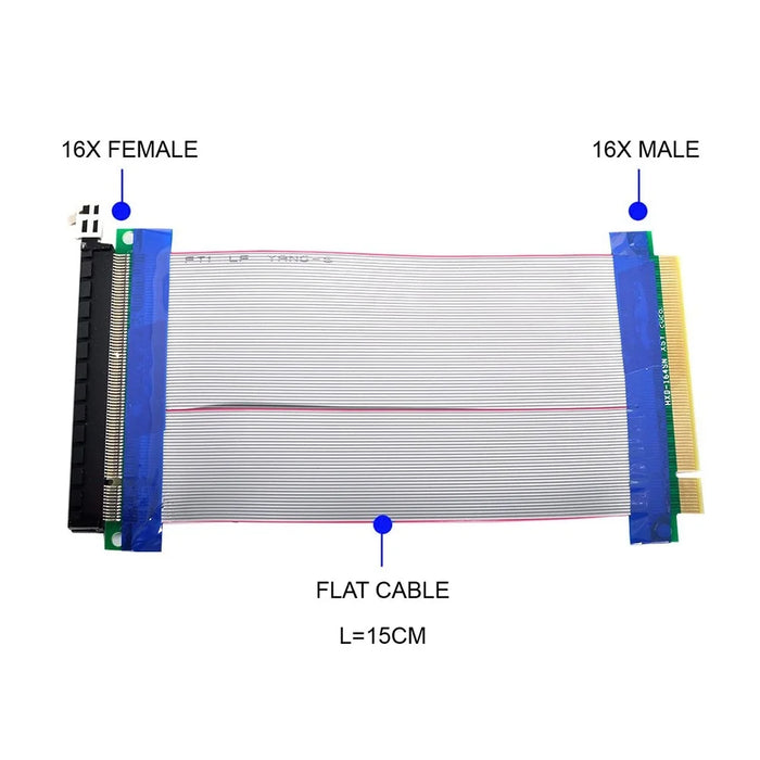 EP-075+SA-001 NGFF M-key NVME AHCI SSD to PCI-E 3.0 X16 Vertical Adapter with PCI-E 16X Extension Cable - 5