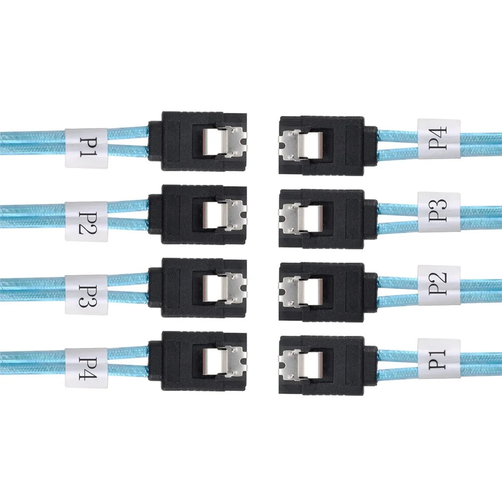 SF-009-0.5M Internal SAS 4 SATA Host to 4 SATA 7-pin Target Hard Disk 6Gbps Data Server Cable - 1