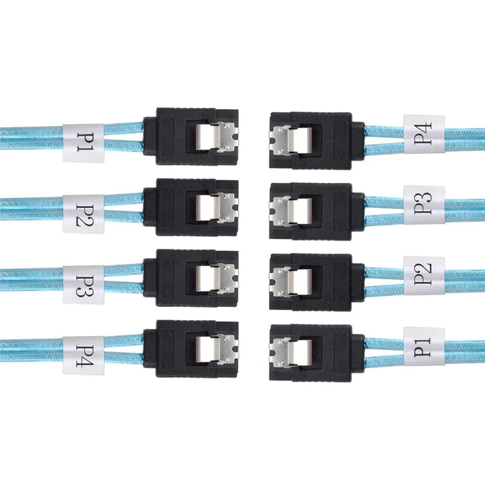 SF-009-0.5M Internal SAS 4 SATA Host to 4 SATA 7-pin Target Hard Disk 6Gbps Data Server Cable - 1