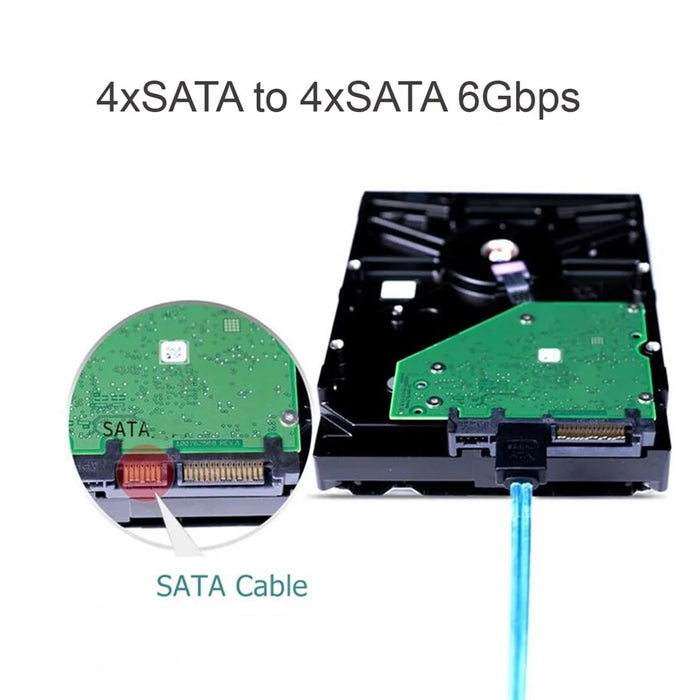 SF-009-0.5M Internal SAS 4 SATA Host to 4 SATA 7-pin Target Hard Disk 6Gbps Data Server Cable - 7