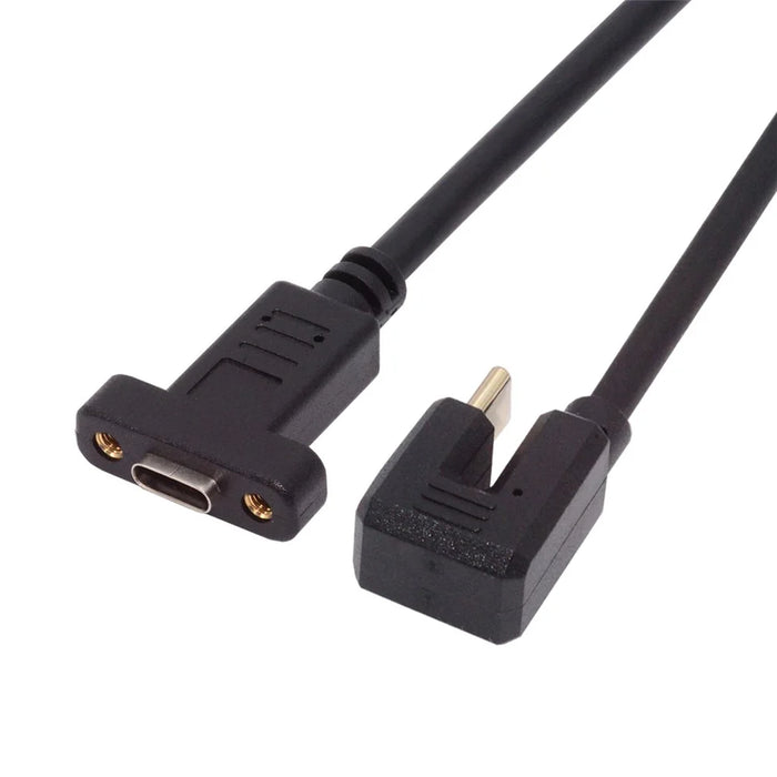 UC-049-OS 0.3m USB-C Cable 180-Degree Elbow Type-C Male to Type-C Female Extension Data Cable Support 10Gbps Transmission - 7