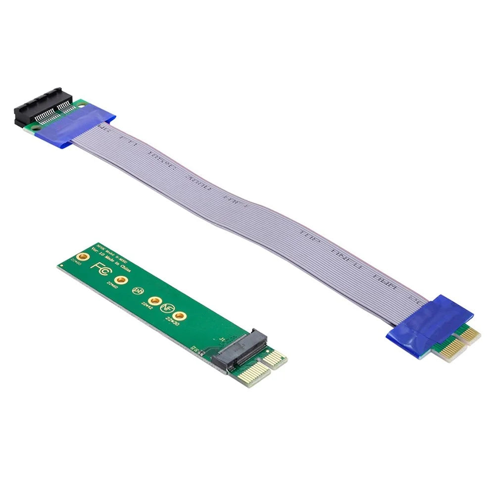 EP-051+SA-002 M2 NGFF M-key NVME AHCI SSD to PCI-E 3.0 X1 Vertical Adapter with Extension Cable - 2