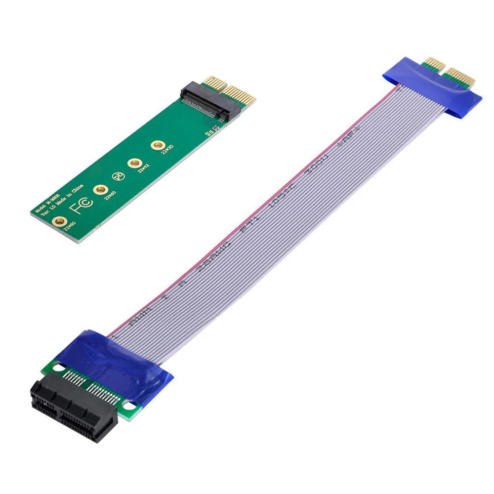 EP-051+SA-002 M2 NGFF M-key NVME AHCI SSD to PCI-E 3.0 X1 Vertical Adapter with Extension Cable - 7