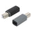UC-163 2Pcs USB-C Female to USB-B Male Adapters Converter (Grey+Black) - 2