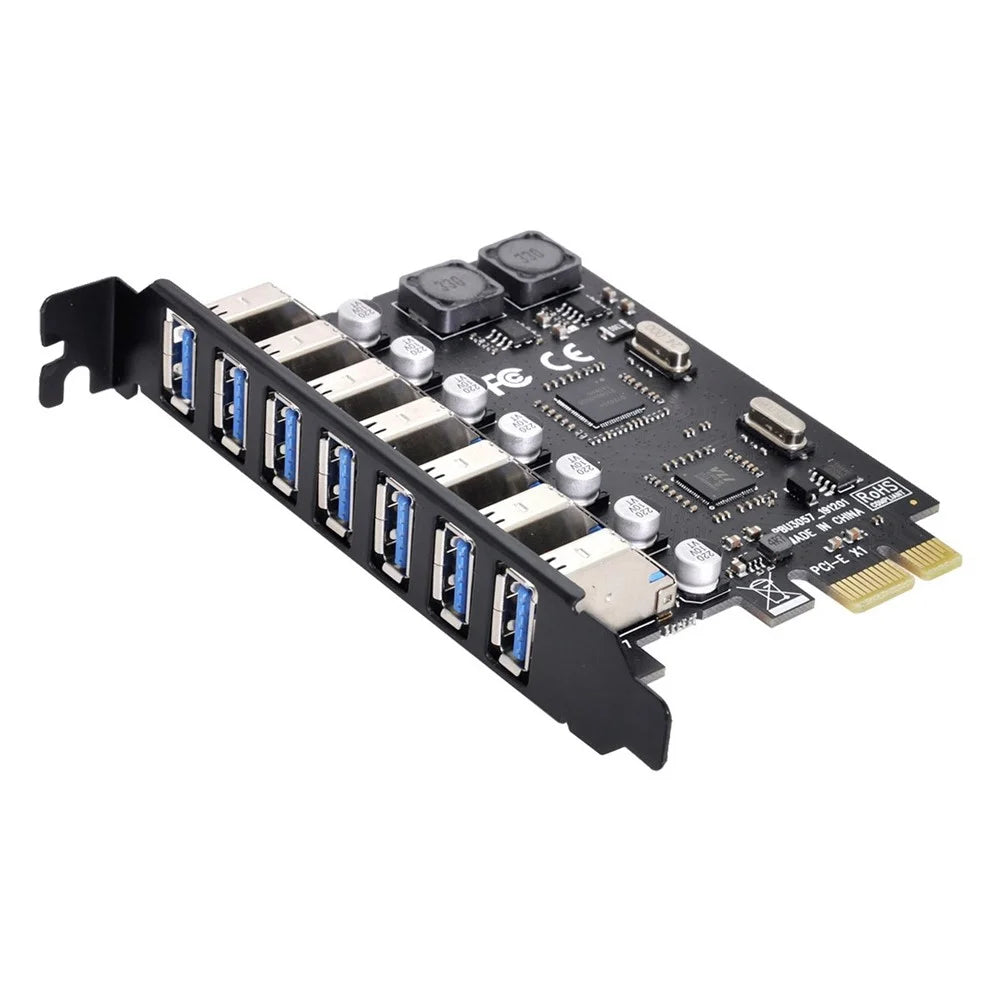 U3-019-7P 7 Ports 5Gbps PCI-E to USB 3.0 HUB PCI Express Expansion Card Adapter with NEC+VLI Dual Chip - 1