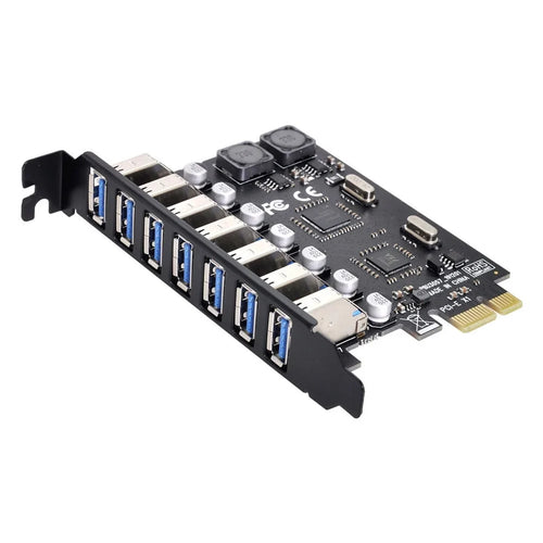 U3-019-7P 7 Ports 5Gbps PCI-E to USB 3.0 HUB PCI Express Expansion Card Adapter with NEC+VLI Dual Chip - 1