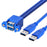U3-104 50cm Dual USB 3.0 Male to Stackable Dual USB Female Extension Cable with Screw Panel Mount Holes - 1