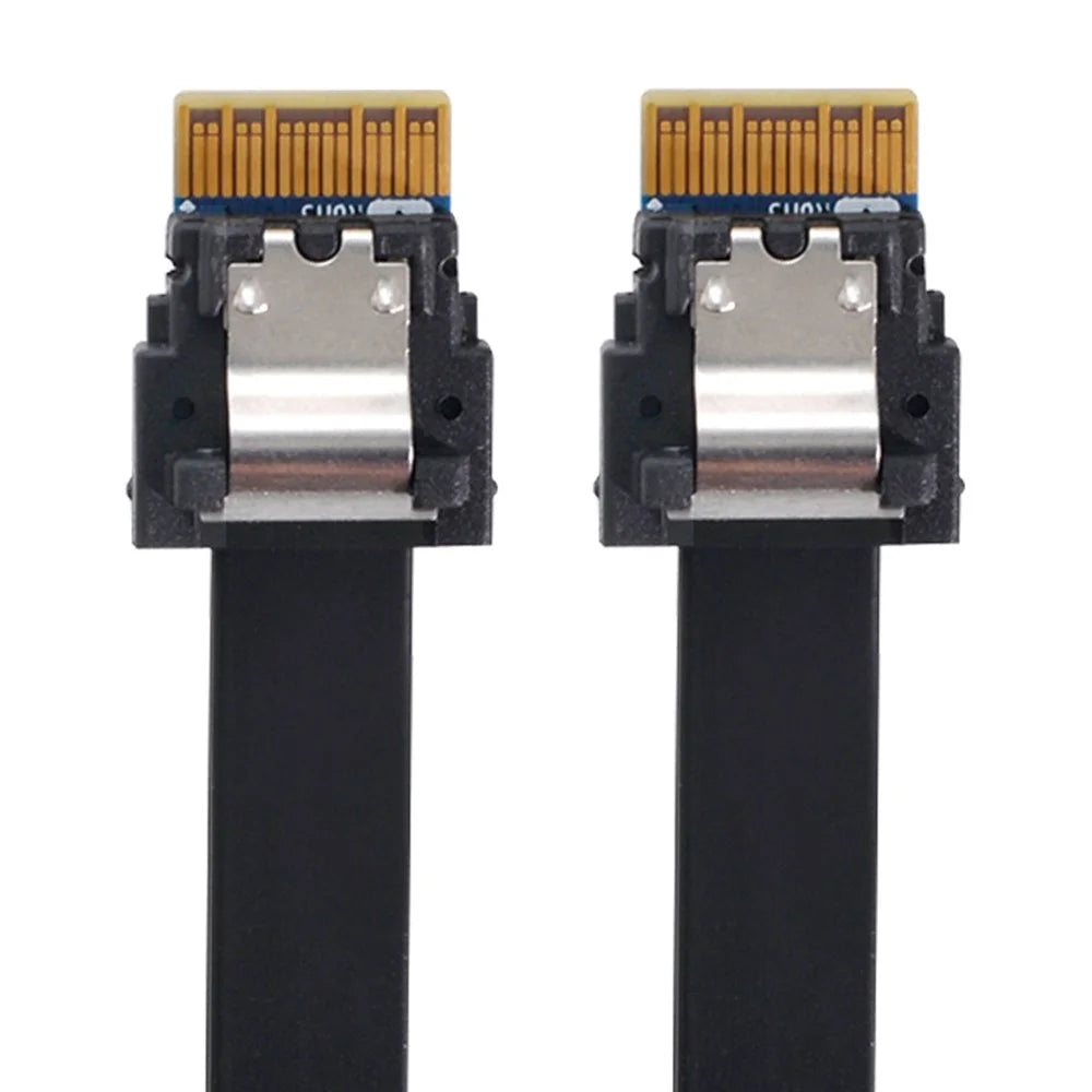 SF-100-0.4M PCI-E Slim Line SAS 4.0 SFF-8654 4i 38-pin Host to SFF-8654 Slim SAS Target Cable - 1