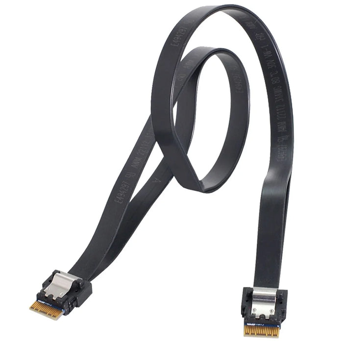 SF-100-0.4M PCI-E Slim Line SAS 4.0 SFF-8654 4i 38-pin Host to SFF-8654 Slim SAS Target Cable - 6