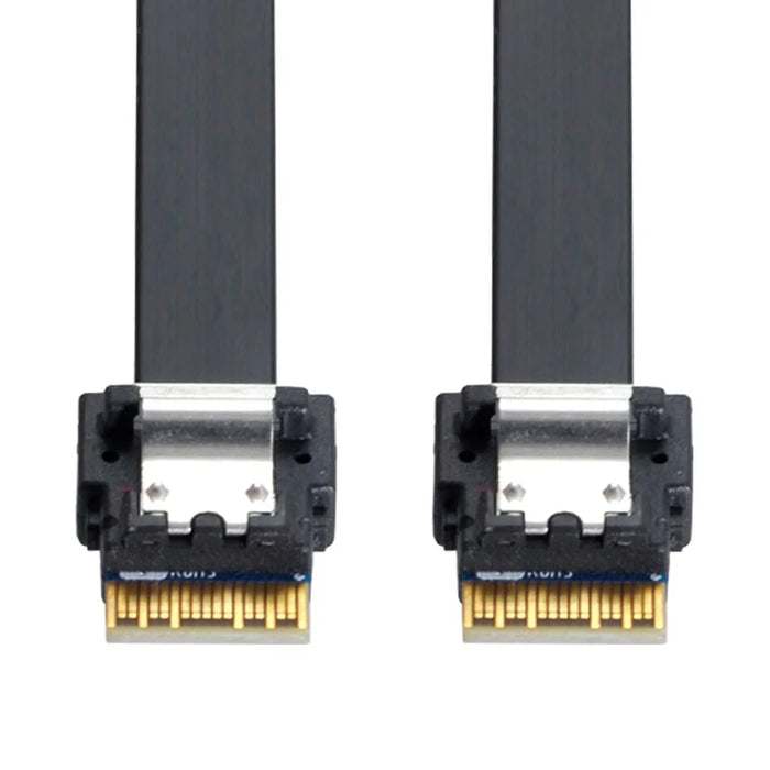 SF-100-0.4M PCI-E Slim Line SAS 4.0 SFF-8654 4i 38-pin Host to SFF-8654 Slim SAS Target Cable - 7