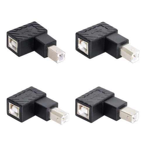 U2-038 4Pcs/Set USB 2.0 B-Type Male to Female 90 Degrees Elbow Adapter Converter - 1
