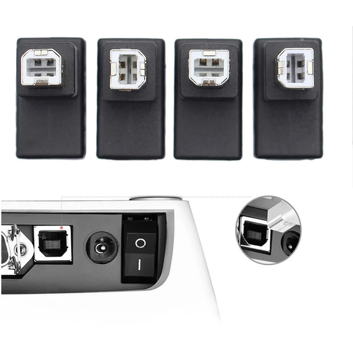 U2-038 4Pcs/Set USB 2.0 B-Type Male to Female 90 Degrees Elbow Adapter Converter - 2