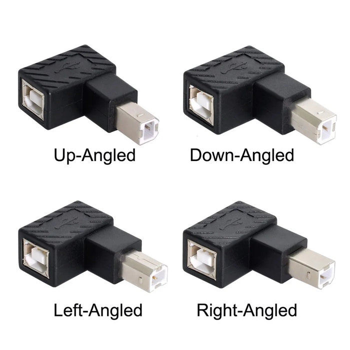 U2-038 4Pcs/Set USB 2.0 B-Type Male to Female 90 Degrees Elbow Adapter Converter - 3