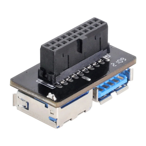 U3-056 Dual USB 3.0 Type-A Female to 20 / 19-Pin Motherboard Header Adapter Board for PC Desktop - 1