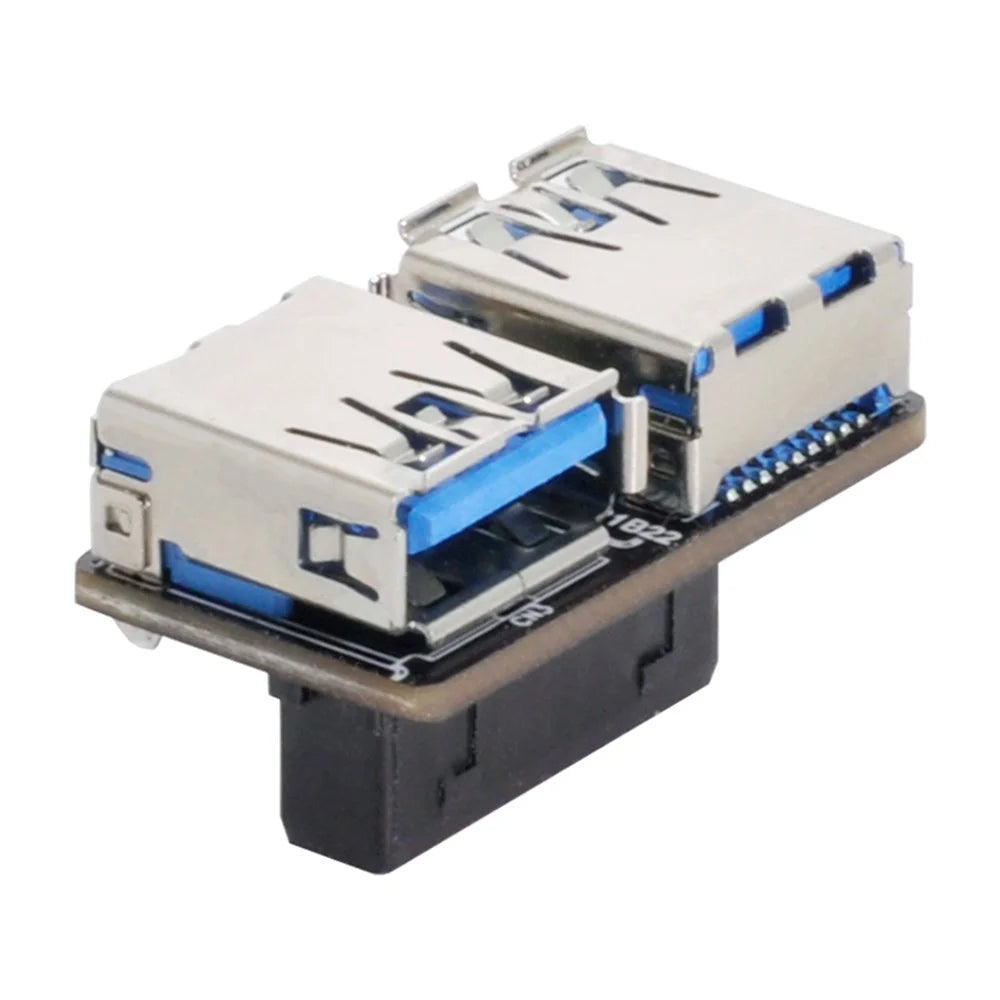 U3-056 Dual USB 3.0 Type-A Female to 20 / 19-Pin Motherboard Header Adapter Board for PC Desktop - 3