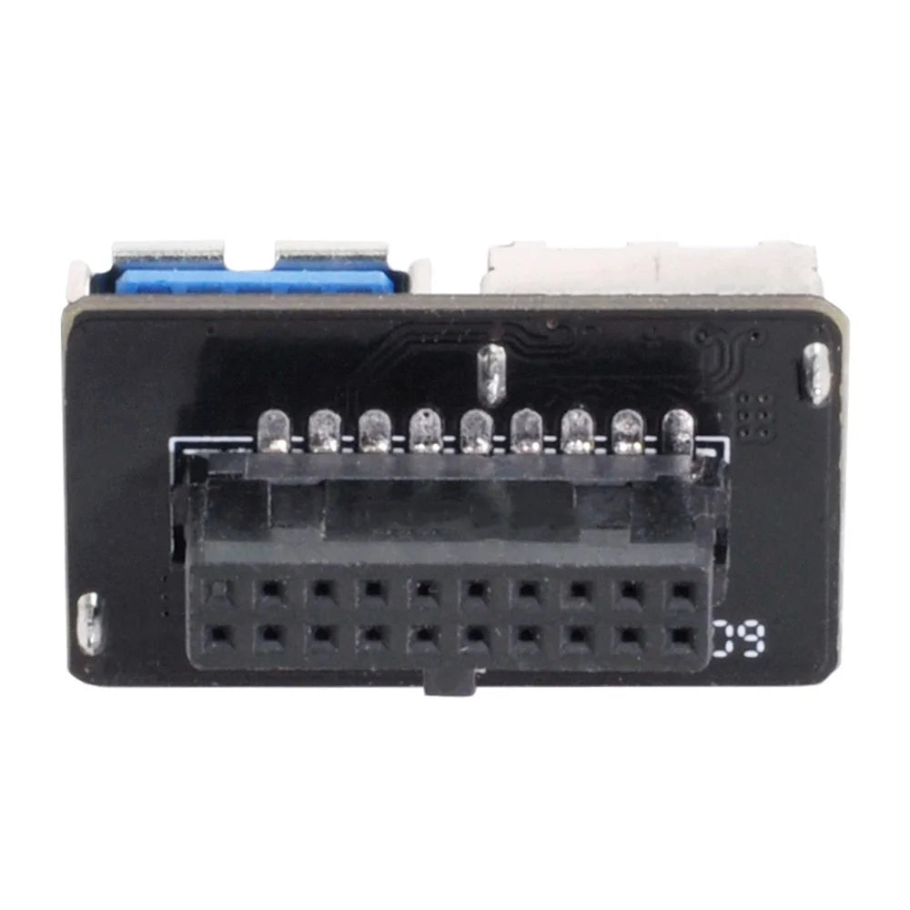 U3-056 Dual USB 3.0 Type-A Female to 20 / 19-Pin Motherboard Header Adapter Board for PC Desktop - 4