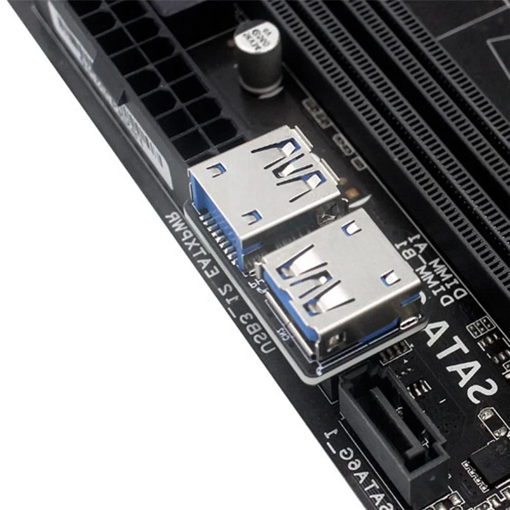 U3-056 Dual USB 3.0 Type-A Female to 20 / 19-Pin Motherboard Header Adapter Board for PC Desktop - 5