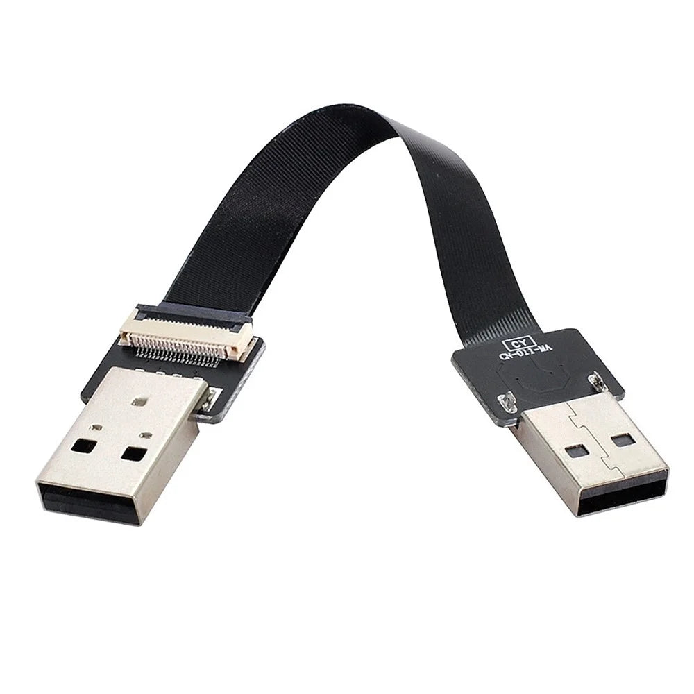 U2-031-BK-0.2M CN-011-MA/CN-011-MA/CN-019-0.2M USB 2.0 Type-A Male to Male Data Transfer Flat FPC Cable for FPV/Disk/Scanner/Printer - 2