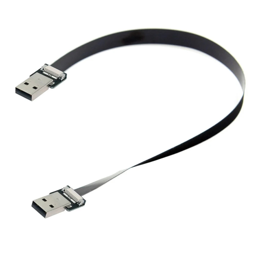 U2-031-BK-0.2M CN-011-MA/CN-011-MA/CN-019-0.2M USB 2.0 Type-A Male to Male Data Transfer Flat FPC Cable for FPV/Disk/Scanner/Printer - 7