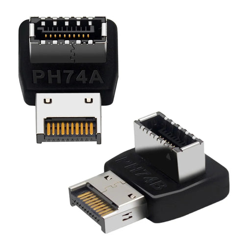 UC-059 2Pcs/Set USB 3.1 Motherboard Type-E Male to Female Extender Data Adapter Up/Down Angled Converter Support 10Gbps Transmission - 1